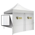White 10 Foot Wide Tent Middle Zipper Wall w/Zipper Ends (Full-Color Thermal Imprint)